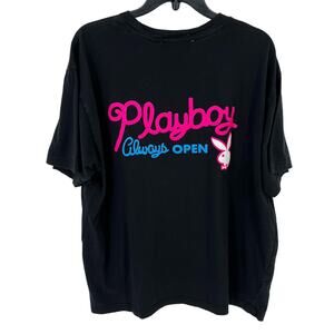 Playboy By Pacsun Always Open Neon Sign Print T Shirt Mens Size Large